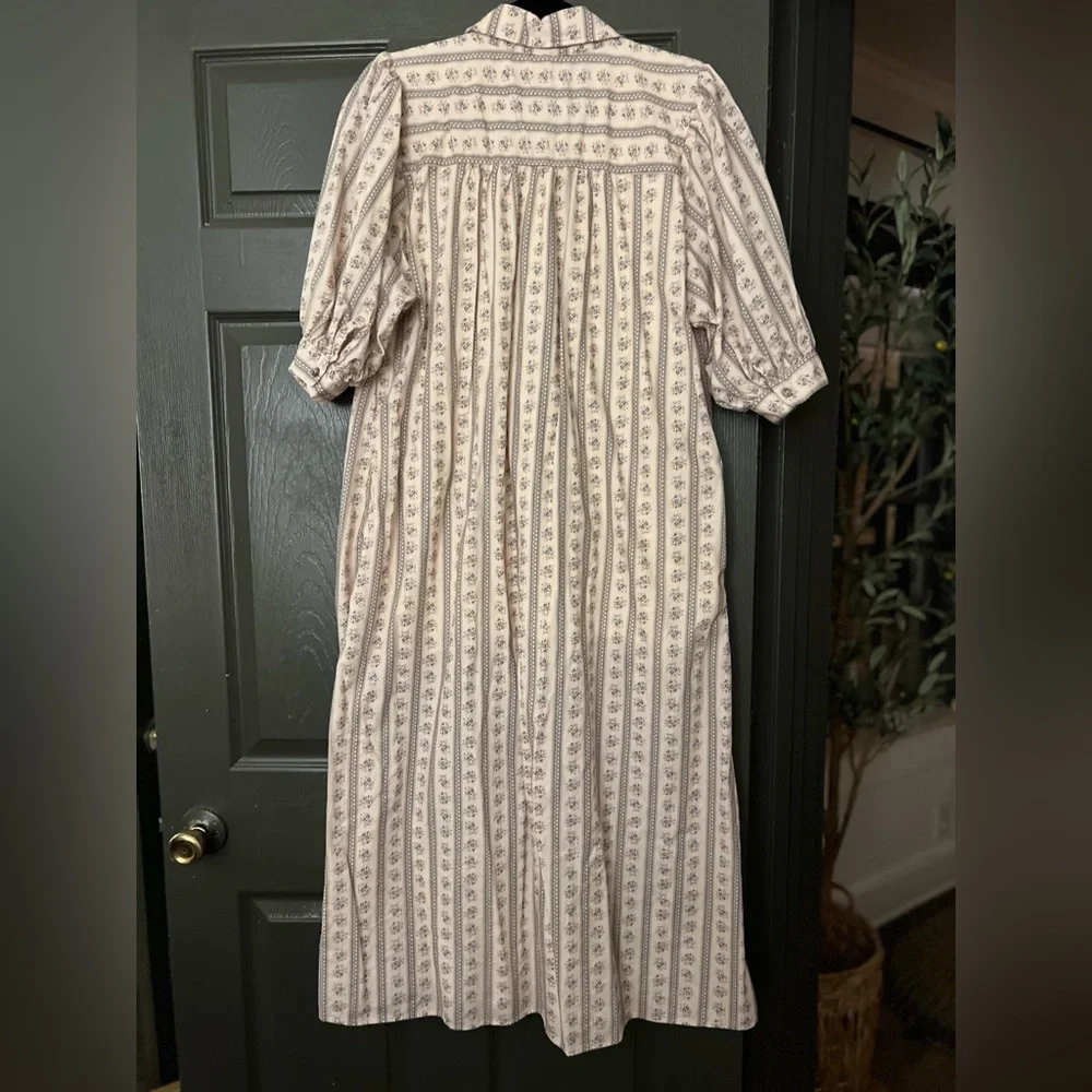 Striped Beige Midi Dress - Picture 3 of 3